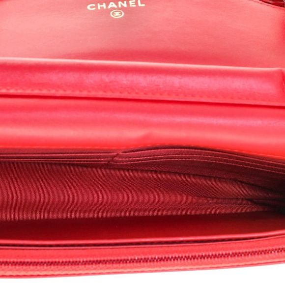 Chanel Filigree Wallet on Chain Quilted Caviar Red - Picture 6 of 8